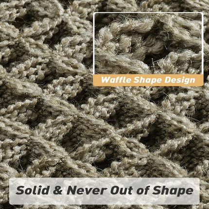 AbsorbEase Ultra-Absorbent Waffle Bath Mat – Soft, Non-Slip Bathroom Rug with Fringe Design