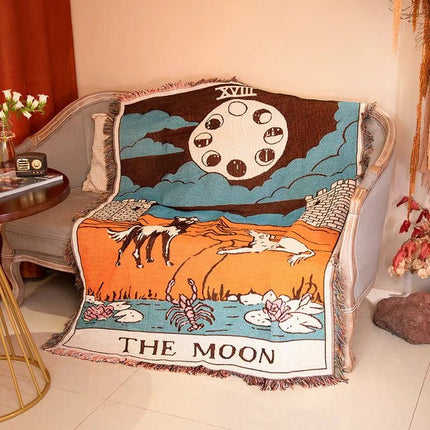 Abstract Woven Wall Tapestry Blanket – Modern Boho Home Decor Accent for Living Room & Bedroom
