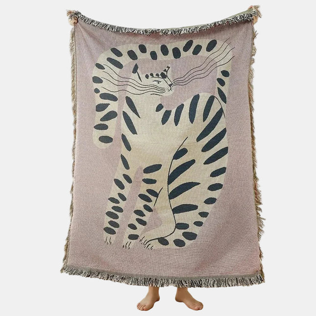Abstract Woven Wall Tapestry Blanket – Modern Boho Home Decor Accent for Living Room & Bedroom