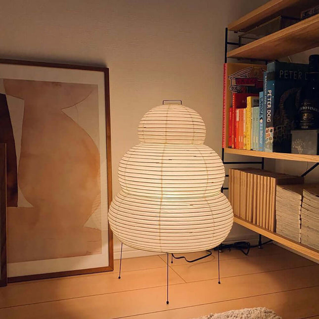 Lumi Biegung Japanese Washi Paper Table Lamp 12" – Soft Warm LED Light for Cozy Home Ambiance