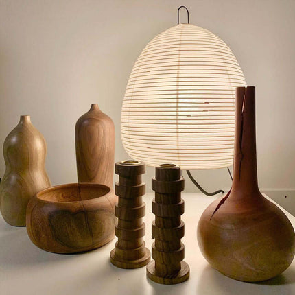 Lumi Biegung Japanese Washi Paper Table Lamp 12" – Soft Warm LED Light for Cozy Home Ambiance