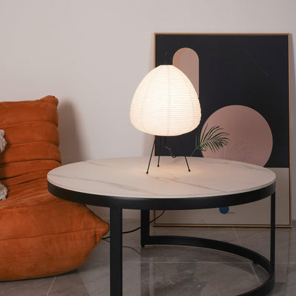 Lumi Biegung Japanese Washi Paper Table Lamp 12" – Soft Warm LED Light for Cozy Home Ambiance