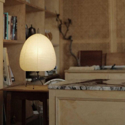 Lumi Biegung Japanese Washi Paper Table Lamp 12" – Soft Warm LED Light for Cozy Home Ambiance
