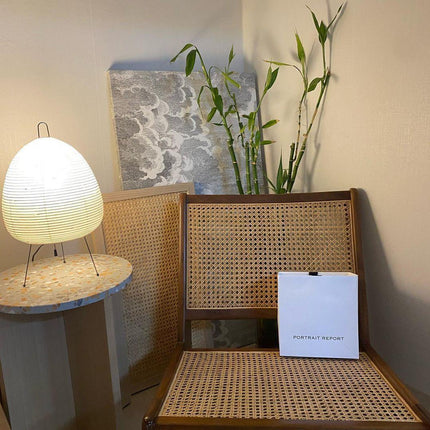 Lumi Biegung Japanese Washi Paper Table Lamp 12" – Soft Warm LED Light for Cozy Home Ambiance