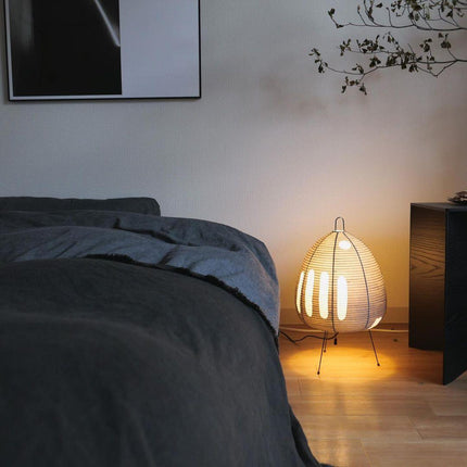 Lumi Biegung Japanese Washi Paper Table Lamp 12" – Soft Warm LED Light for Cozy Home Ambiance