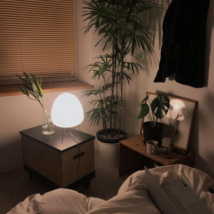 Lumi Biegung Japanese Washi Paper Table Lamp 12" – Soft Warm LED Light for Cozy Home Ambiance