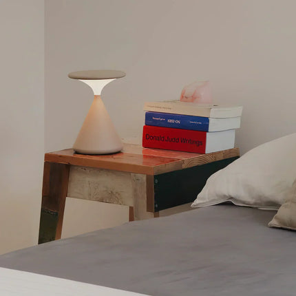 Wireless Hourglass LED Table Lamp – Modern USB-Rechargeable Ambient Light for Bedroom & Living Room