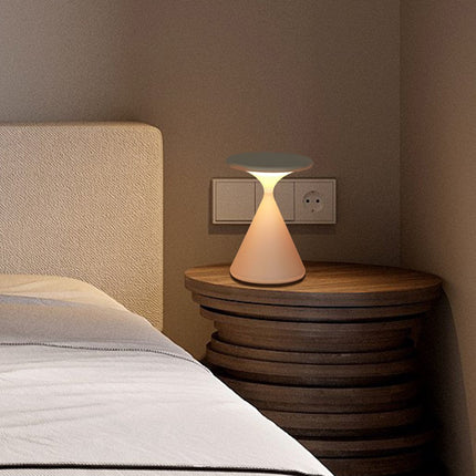Wireless Hourglass LED Table Lamp – Modern USB-Rechargeable Ambient Light for Bedroom & Living Room