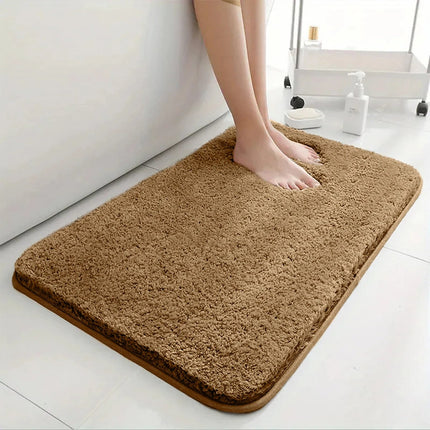 Black Bathroom Rug – Extra Thick Non-Slip Bath Mat for Comfort & Water Absorption
