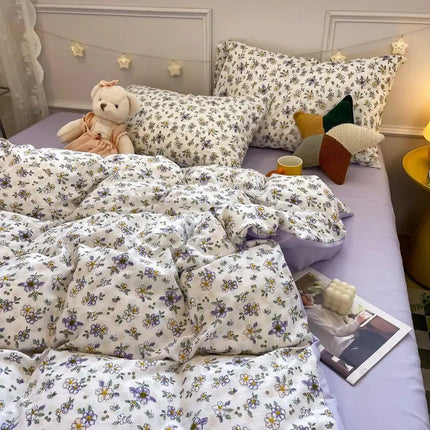 Romantic Pink Floral Bedding Set – Soft Polyester Duvet Cover & Pillowcases for Cozy Bedrooms