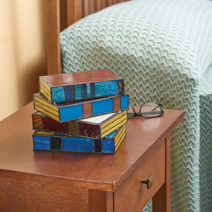 Book-Shaped LED Table Lamp 11.0" H x 7.1" W – Warm Cozy Reading Light & Decorative Home Accent