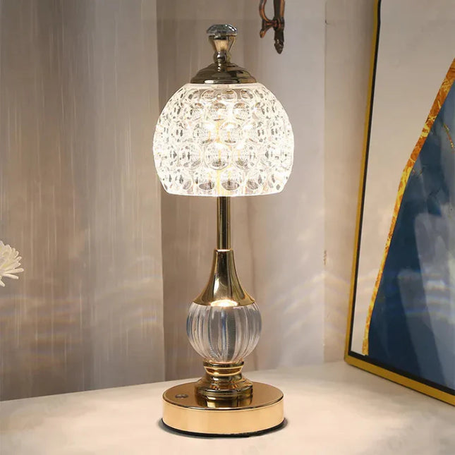 Elegant Crystal Acrylic Table Lamp 3D Glow – Soft Warm Ambient Light for Modern Home Décor