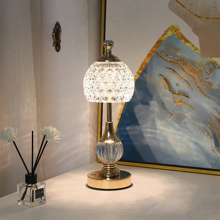 Elegant Crystal Acrylic Table Lamp 3D Glow – Soft Warm Ambient Light for Modern Home Décor