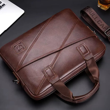 Black Leather Laptop Bag – Stylish & Durable Briefcase for Work & Study