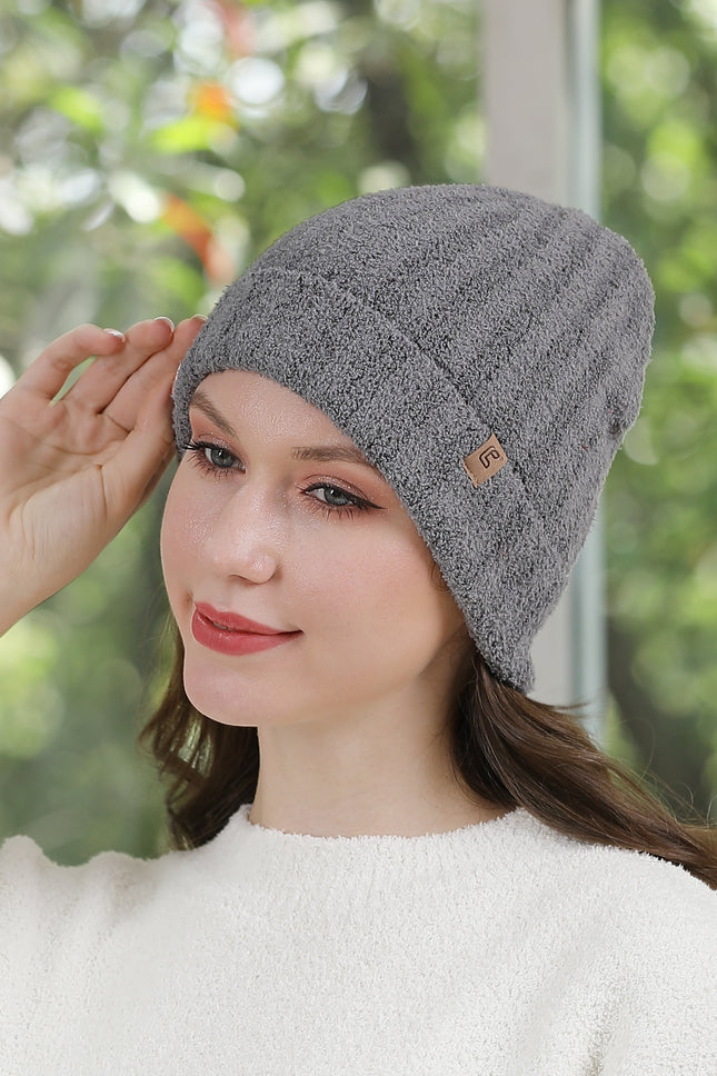 Cozy Grey Knit Beanie Hat – Slouchy Winter Beanie Unisex Warm Knit Cap