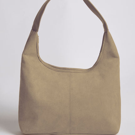Black Suede Shoulder Bag – Minimalist & Spacious Design