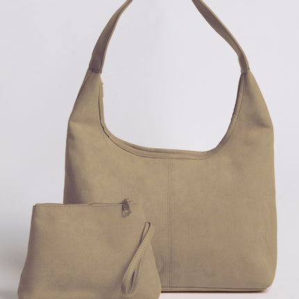 Black Suede Shoulder Bag – Minimalist & Spacious Design