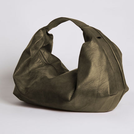 Vegan Leather Soft Hobo Shoulder Bag – Black | Sustainable & Stylish Everyday Tote