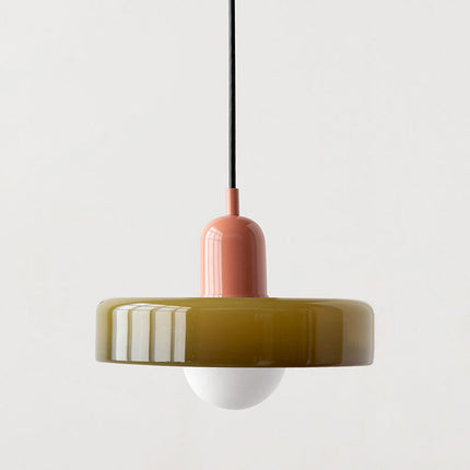 Color-Splash Glass Pendant Light 9.8" º 7.1" / 13.8" º 8.7" – Modern Adjustable Hanging Lamp for Kitchen, Dining & Living Room