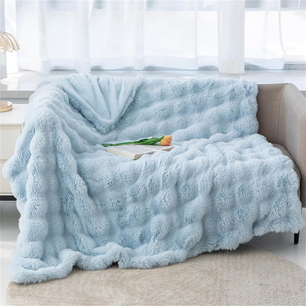 Luxury Faux Fur Weighted Blanket 59" x 79" – Ultra-Soft Chunky Knit Throw for Cozy Comfort