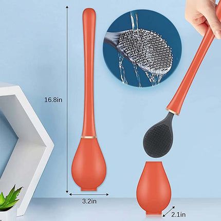 Silicone Toilet Brush with Wall Mount Holder – Hygienic, Non-Scratch & Space-Saving Bathroom Cleaner