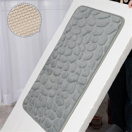 CobbleMat Pebble Design Non-Slip PVC Bath Mat 25.6" x 14.2" – Spa-Style Comfort & Safety for Bathroom Floors