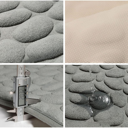 CobbleMat Pebble Design Non-Slip PVC Bath Mat 25.6" x 14.2" – Spa-Style Comfort & Safety for Bathroom Floors