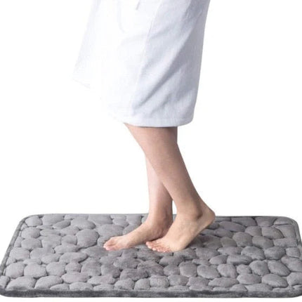 CobbleMat Pebble Design Non-Slip PVC Bath Mat 25.6" x 14.2" – Spa-Style Comfort & Safety for Bathroom Floors