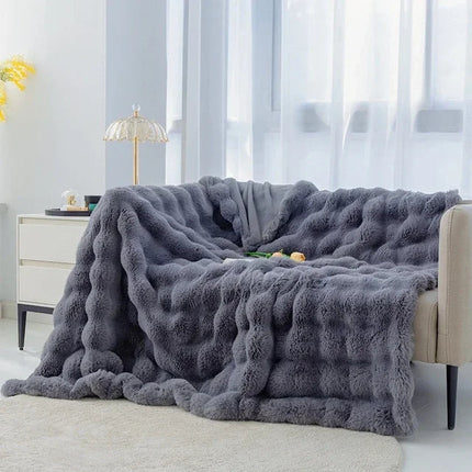Ultra-Soft Plush Throw Blanket 59" × 79" – Cozy Fleece Bed & Sofa Blanket for Winter & Home Decor
