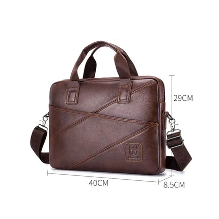 Premium Brown Leather Laptop Bag – Stylish & Durable Briefcase for Men and Women