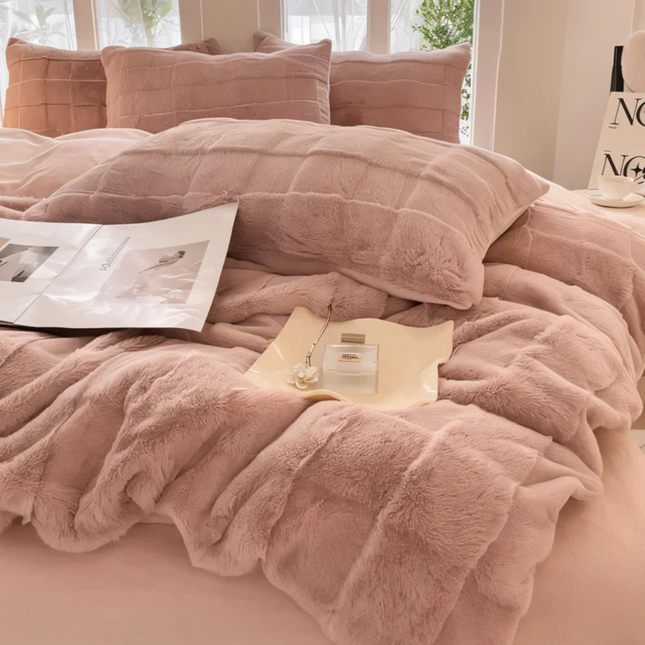 Ultra-Soft Fleece Duvet Cover 61.0″ × 86.6″ – Cozy All-Season Bed Linen for Double Beds