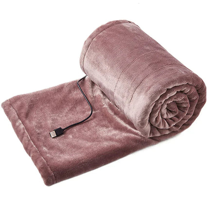Portable USB Heated Electric Throw Blanket 59.1″ x 31.5″ – Plush, 3-Level Adjustable Warmth for Home, Office & Travel
