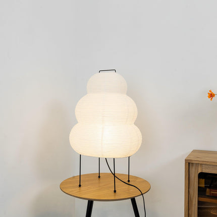 Lumi Biegung Japanese Washi Paper Table Lamp 12" – Soft Warm LED Light for Cozy Home Ambiance