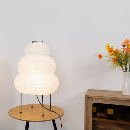 Lumi Biegung Japanese Washi Paper Table Lamp 12" – Soft Warm LED Light for Cozy Home Ambiance