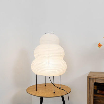 Lumi Biegung Japanese Washi Paper Table Lamp 12" – Soft Warm LED Light for Cozy Home Ambiance