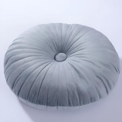 Round Velvet Decorative Cushion – Plush Pleated Throw Pillow in Multiple Trendy Colours