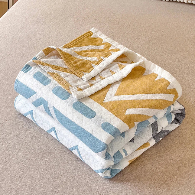 Japanese Triple-Layer Washed Cotton Quilt – Lightweight, Breathable & Stylish Bedspread for Summer Nights