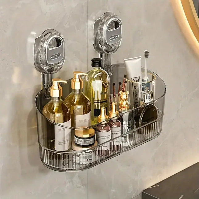 ElaraBox Wall Organizer with Suction Cups – Large Storage Rack for Bathroom, Kitchen & Office (11" x 4.7" x 3.9")