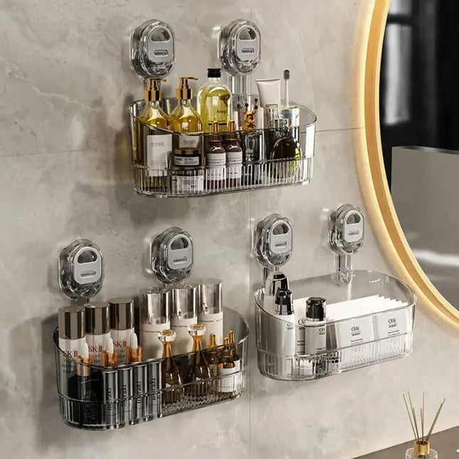 ElaraBox Wall Organizer with Suction Cups – Large Storage Rack for Bathroom, Kitchen & Office (11" x 4.7" x 3.9")