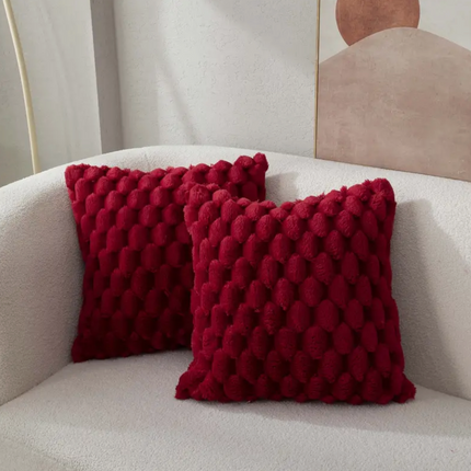 Elegant Blush Throw Pillow 18" x 18" – Soft Velvet Decorative Cushion for Living Room & Bedroom