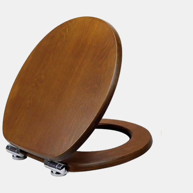 Elegant Wooden Toilet Seat with Soft-Close Hinges – Oval Bathroom Accessory for Modern & Rustic Décor