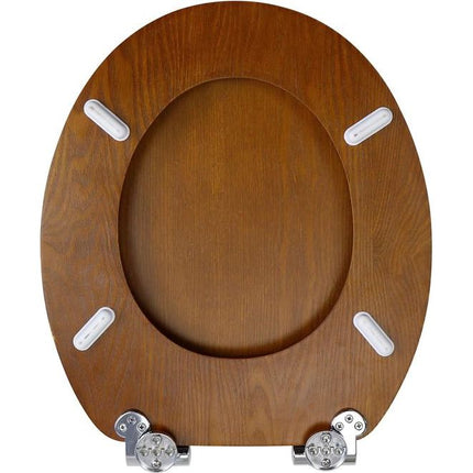 Elegant Wooden Toilet Seat with Soft-Close Hinges – Oval Bathroom Accessory for Modern & Rustic Décor