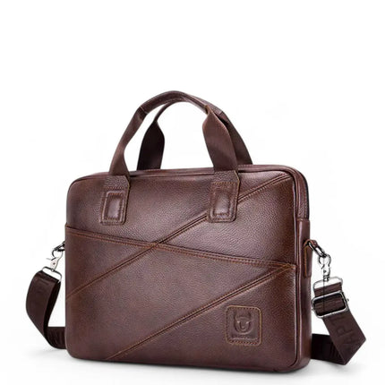 Black Leather Laptop Bag – Stylish & Durable Briefcase for Work & Study