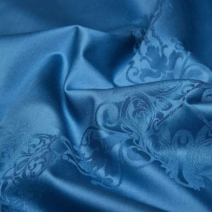 Elegant Navy Blue Duvet Cover Set – 100% Egyptian Cotton, 79" x 91", Includes 2 Pillow Shams