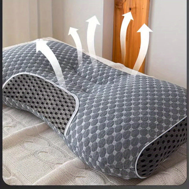 ErgoCush Orthopedic Neck Pillow – Memory Foam Support for Neck Pain Relief, Cooling, Washable Cover