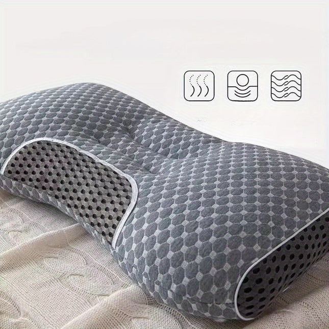 ErgoCush Orthopedic Neck Pillow – Memory Foam Support for Neck Pain Relief, Cooling, Washable Cover