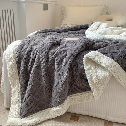 Fluffy Sherpa Fleece Throw Blanket – Ultra Soft Cozy Warm Blanket for Indoor & Outdoor Relaxing