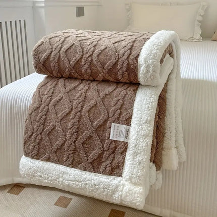 Fluffy Sherpa Fleece Throw Blanket – Ultra Soft Cozy Warm Blanket for Indoor & Outdoor Relaxing