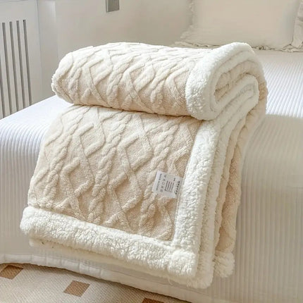 Fluffy Sherpa Fleece Throw Blanket – Ultra Soft Cozy Warm Blanket for Indoor & Outdoor Relaxing