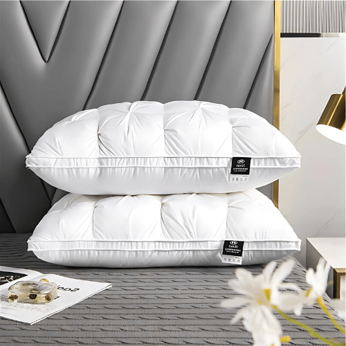 Luxury Goose Down Pillow 19" x 29" – Hypoallergenic Neck Support for Side & Back Sleepers